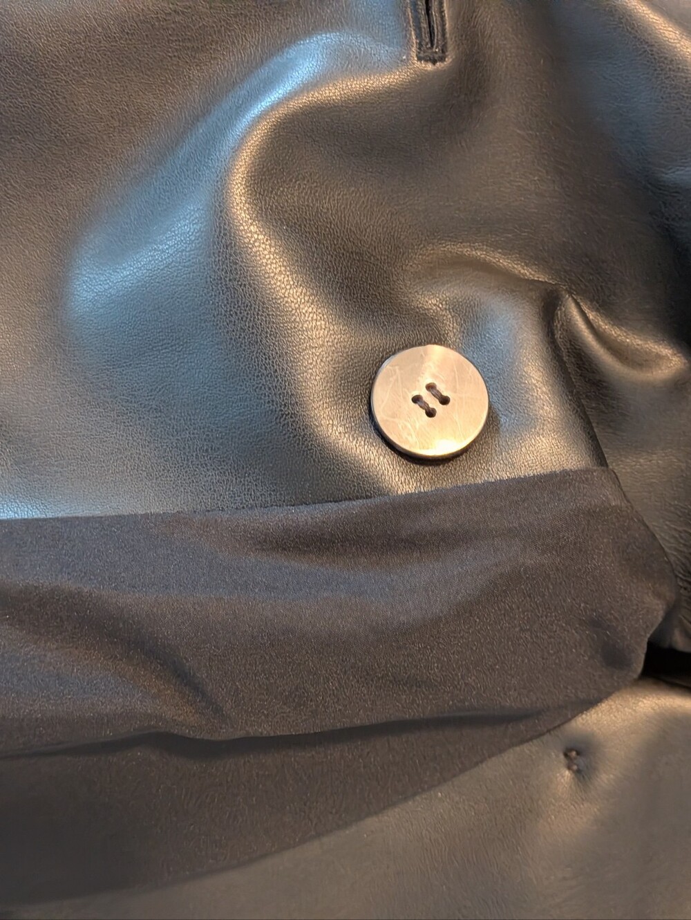 Women's Black Faux Leather Jacket - Picture 7 of 9